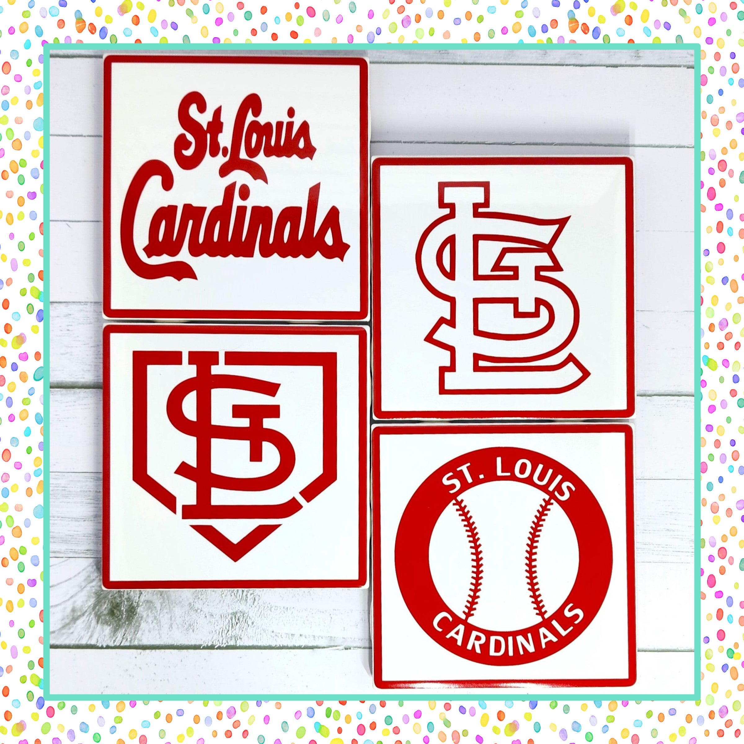 St. Louis Blues & Cardinals Mash Up One Color Coasters